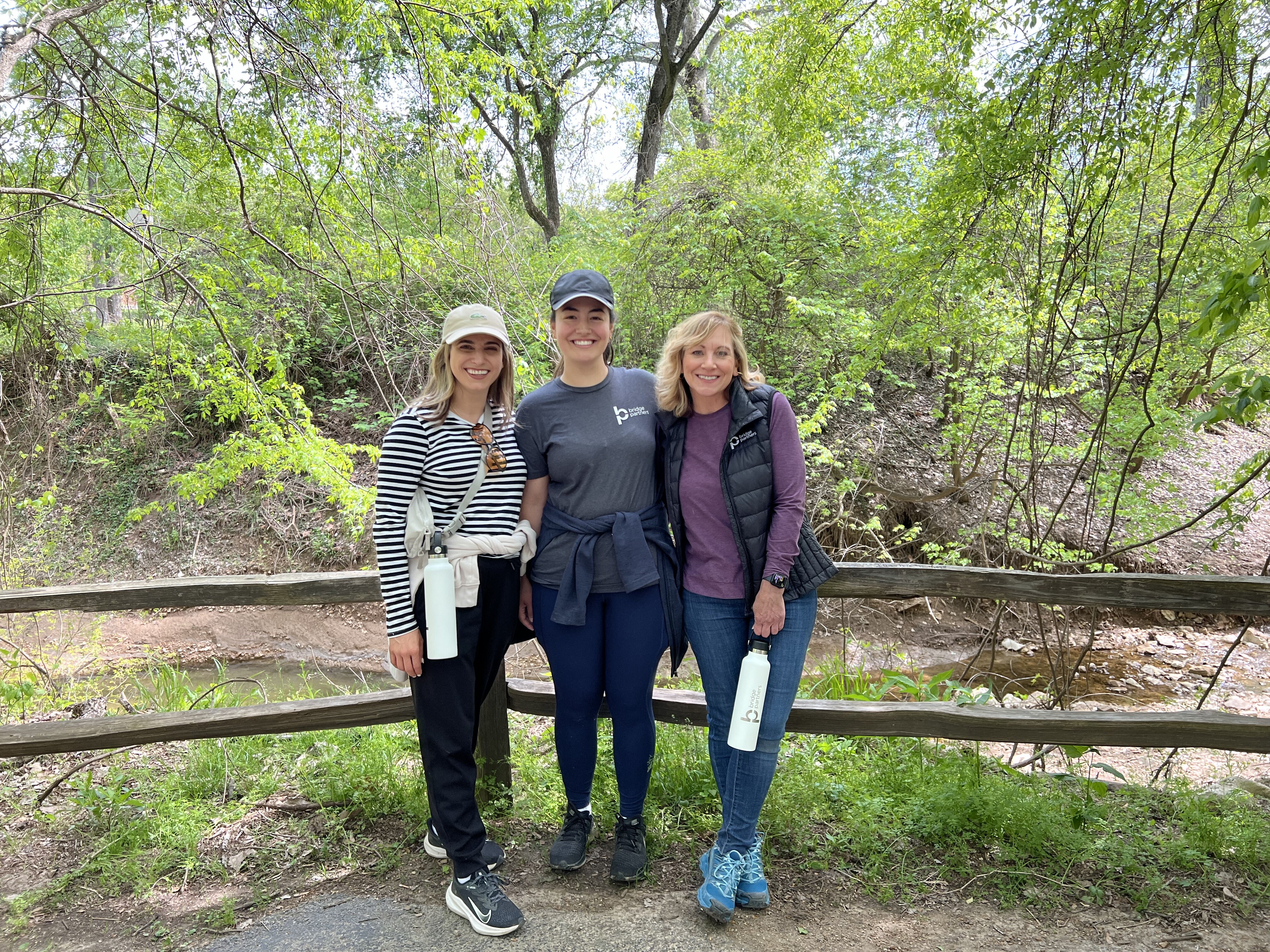 3 colleagues in the woods